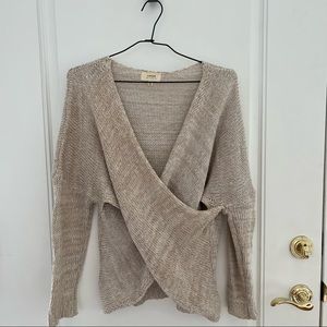 Wrap knit brown sweater size Medium